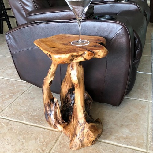Rustic cedar root flower stand - cedar,