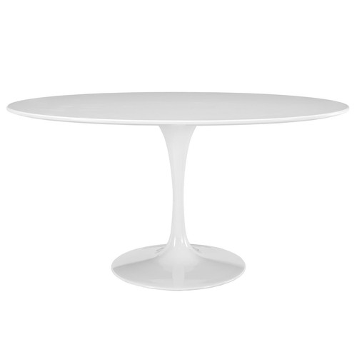 Oval white pedestal - white, stem