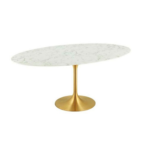 Oval gold tulip pedestal - 78",