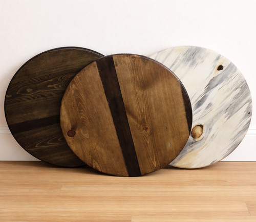 Round blue pine tabletop - round,